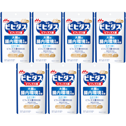 【7個セット】ビヒダス生きて届くビフィズス菌ＢＢ５３６ 30粒【メール便】(4902720163934-7)｜ベストＨＢＩ
