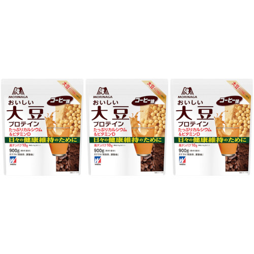 【3個セット】おいしい大豆プロテイン<コーヒー味> 900g(4902888728358-3)|ベストHBI