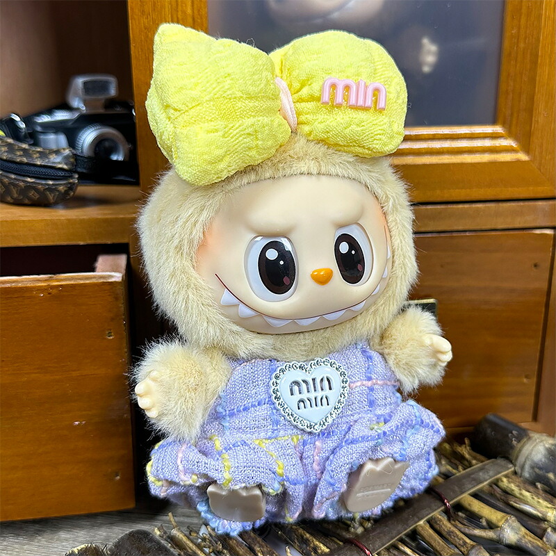 新品2点セット ウサギlabubuラブブぬいぐるみ服17cm着せ替え着ぐるみ 新品2点セット ウサギ仮装labubuラブブぬいぐるみ服17cm着せ替え