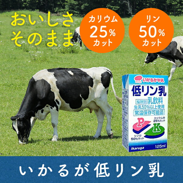 【マラソン期間中2倍】いかるが牛乳 低リン乳 125ml×24本入り 【マラソン期間中2倍】いかるが牛乳 低リン乳 125ml×24本入り