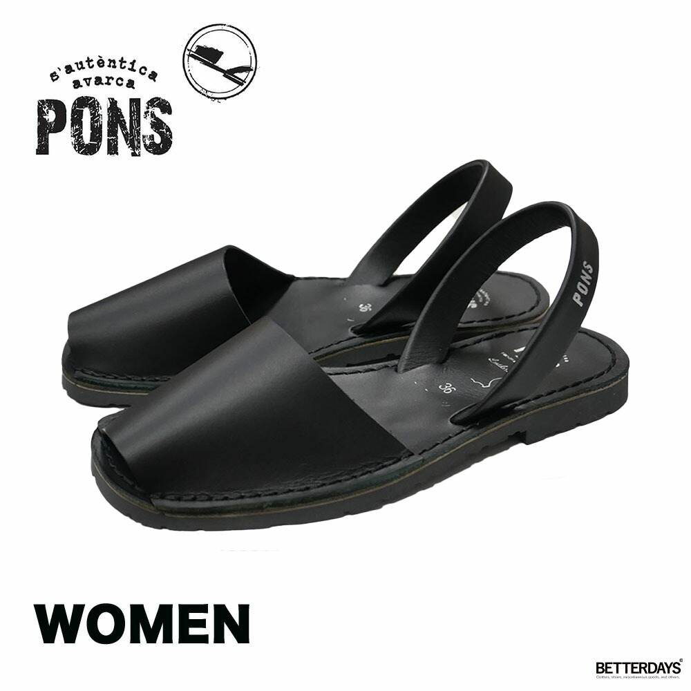 【1200円OFFクーポン配布中7月お買い物マラソン】サンダル レディース Avarca Pons アヴァルカ ポンズ NEGRO 22.5-25cm 【国内正規品】S5176 S6106|BETTER DAYS/ベターデイズ
