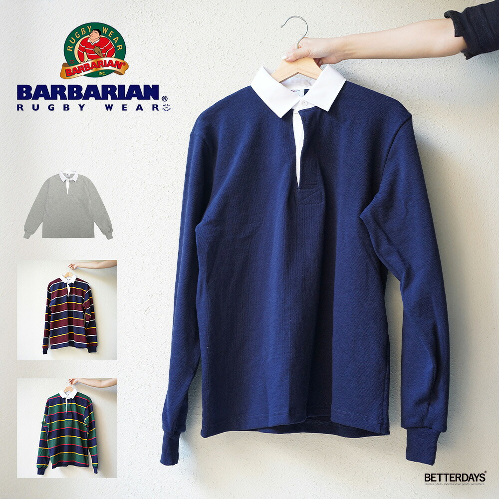 【1000円OFFクーポン配布中4月お買い物マラソン】ラガーシャツ メンズ ユニセックス BARBARIAN バーバリアン ラグビーカラー ロングスリーブ【国内正規品】12oz REGULER LONG / UFS（NEW JAPAN SIZE）到着後1か月以内にレビューを書いて次回1000円OFFクーポン配布中
