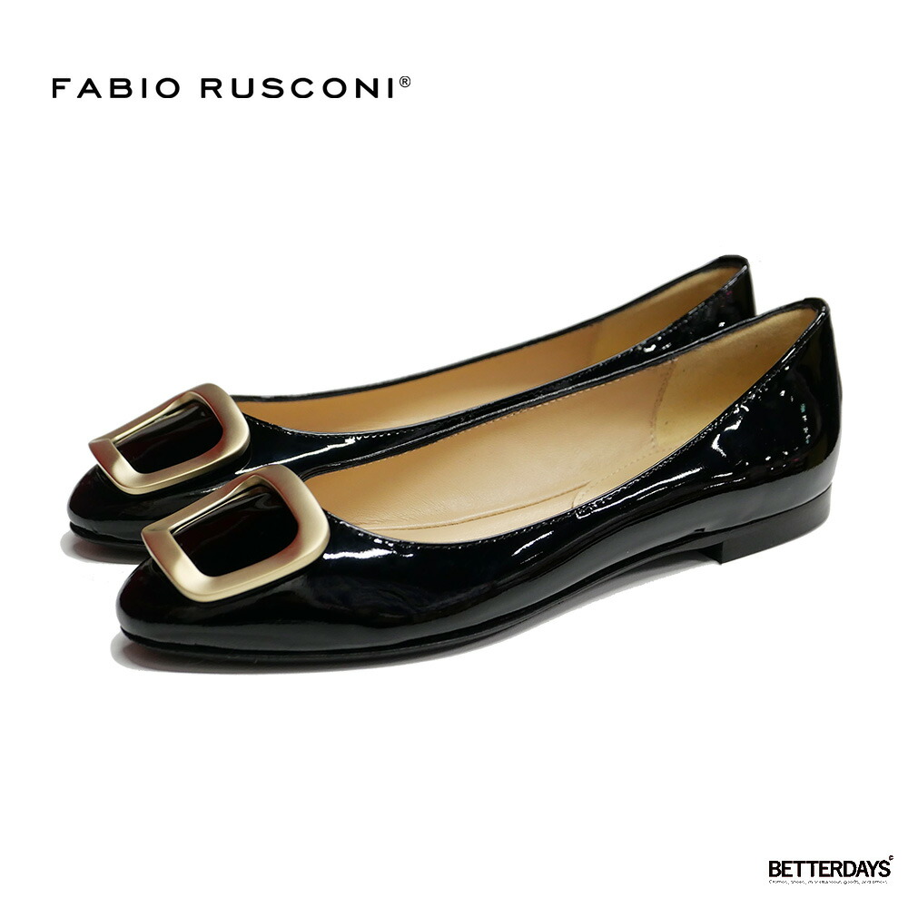 【1200円OFFクーポン配布中7月お買い物マラソン】パンプス フラットシューズ ファビオルスコーニ FABIO RUSCONI 4141 NERO VERNICE 22cm-26cm レディース 【国内正規品】｜BETTER DAYS／ベターデイズ