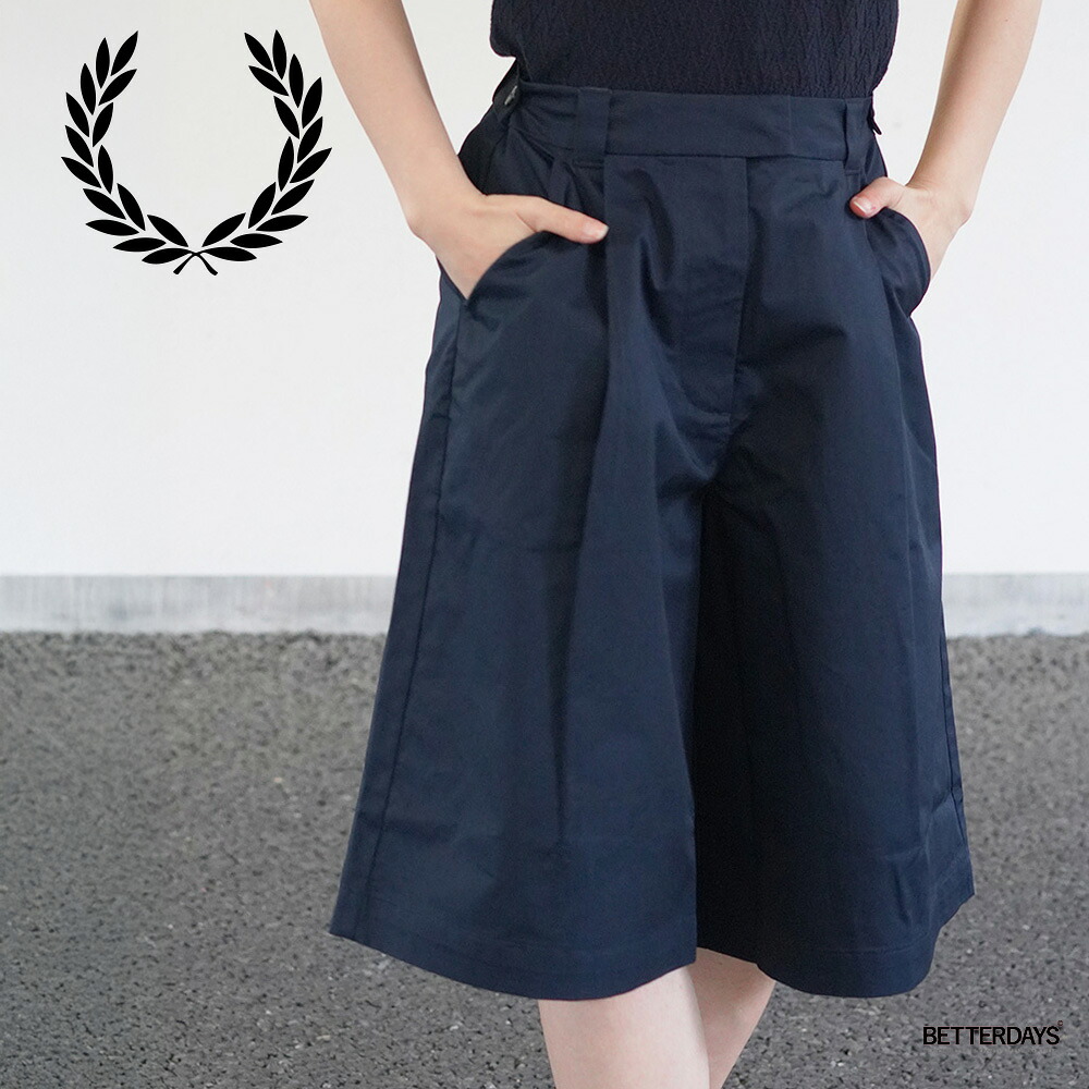 【1200円OFFクーポン配布中7月お買い物マラソン】ハーフパンツ レディース プリーツショーツ キュロット フレッドペリー FRED PERRY Pleated Shorts S2102【国内正規品】|BETTER DAYS/ベターデイズ