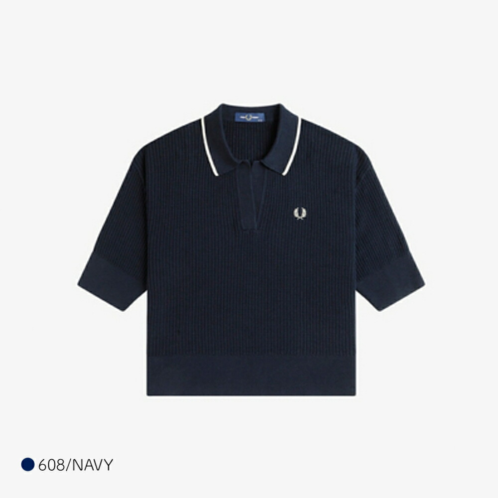 【1200円OFFクーポン配布中7月お買い物マラソン】フレッドペリー ニット シャツ レディース 半袖 FRED PERRY OPEN-COLLAR MESH KNIT SHIRT 【国内正規品】K9114｜BETTER DAYS／ベターデイズ