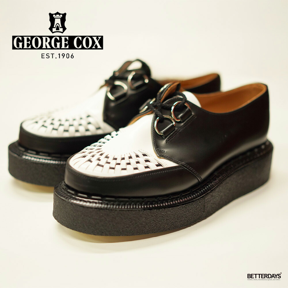 【1000円OFFクーポン配布中4月お買い物マラソン】ジョージコックス メンズ スキップトン クリーパー ブーツ Skipton Black/White GEORGE COX Original The Creeper MADE IN ENGLAND 【国内正規品】