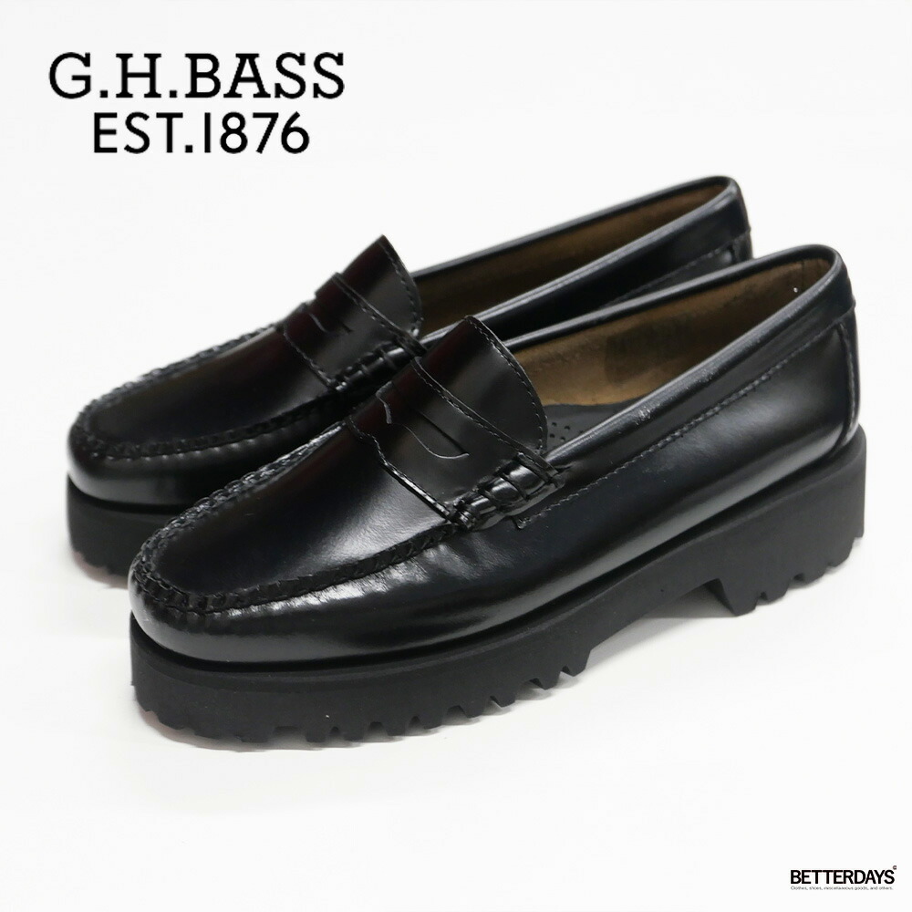 【1000円OFFクーポン配布中4月お買い物マラソン】ローファー レディース ジーエイチバス BLACK RUBBER SOLE HIGH SHINE LEATHER G.H.BASS 【国内正規品】BA41810 到着後1か月以内にレビューを書いて次回1000円OFFクーポン配布中