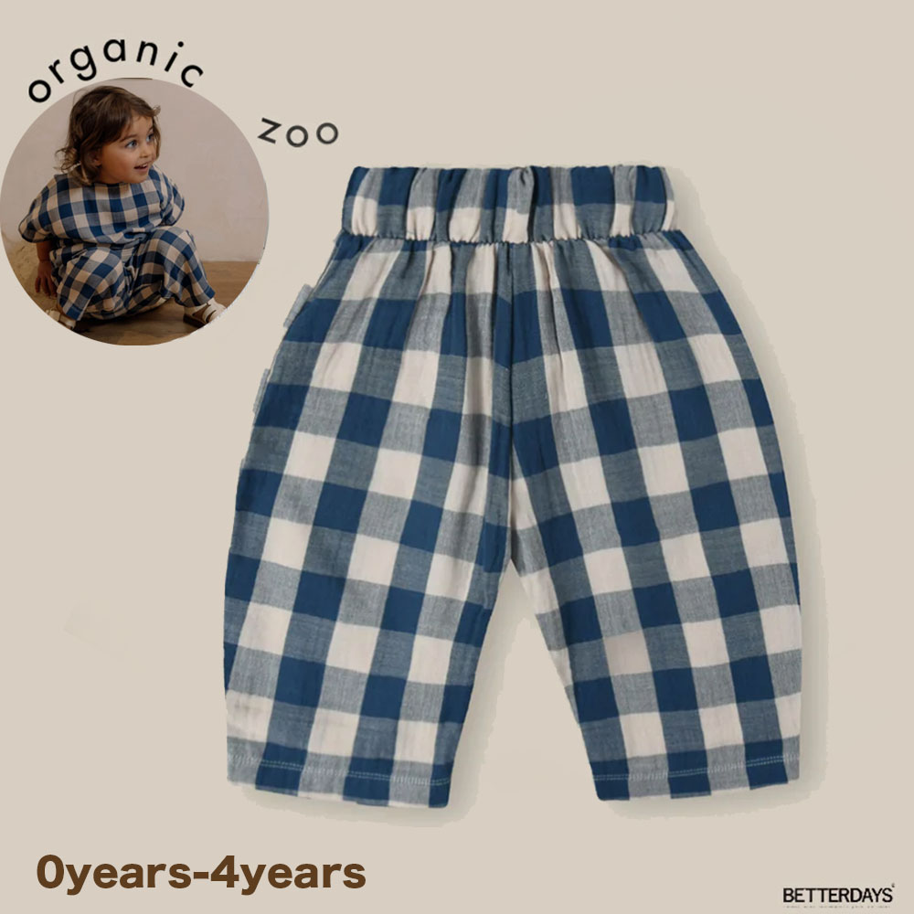 ボトムス organic zoo Blue Gingham Pants organic zoo Pottery Blue Gingham Fisherman Pa