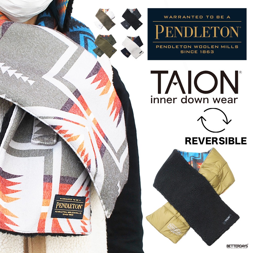 【1000円OFFクーポン配布中4月お買い物マラソン】マフラー ペンドルトン タイオン リバーシブル ダウン ボア PENDLETON TAION DOWN×BOA MUFFLER マフラー ストール スヌード PDT-TON-223007