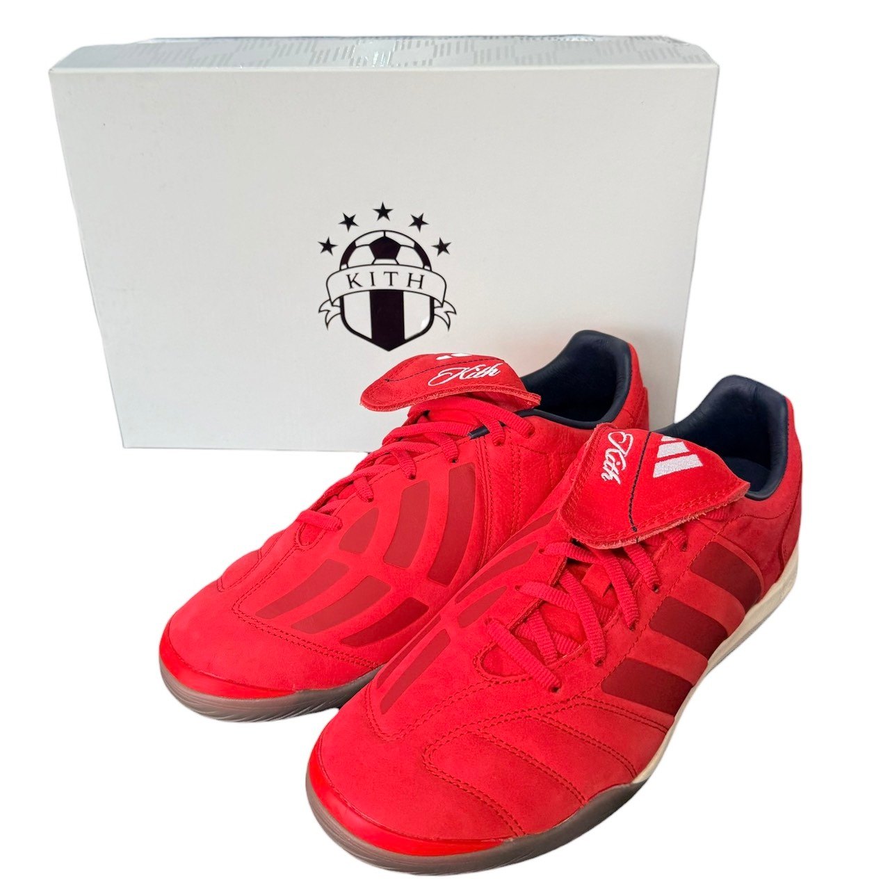 KITH×adidas 口づけ アディダス 25SS Football Predator 2002 集積回路 ローカットスニーカー 27糎 JQ1084 赤いこと 15110