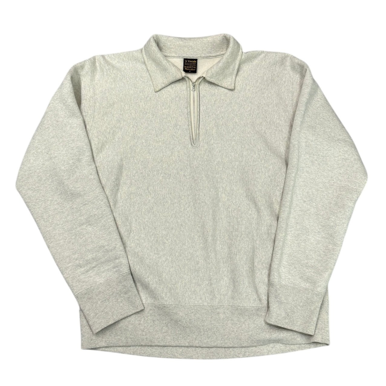 A VONTADE ア ボンタージ Half Zip Reverse Sweat Shirts ハーフジップスウェット M 薄墨色 15337