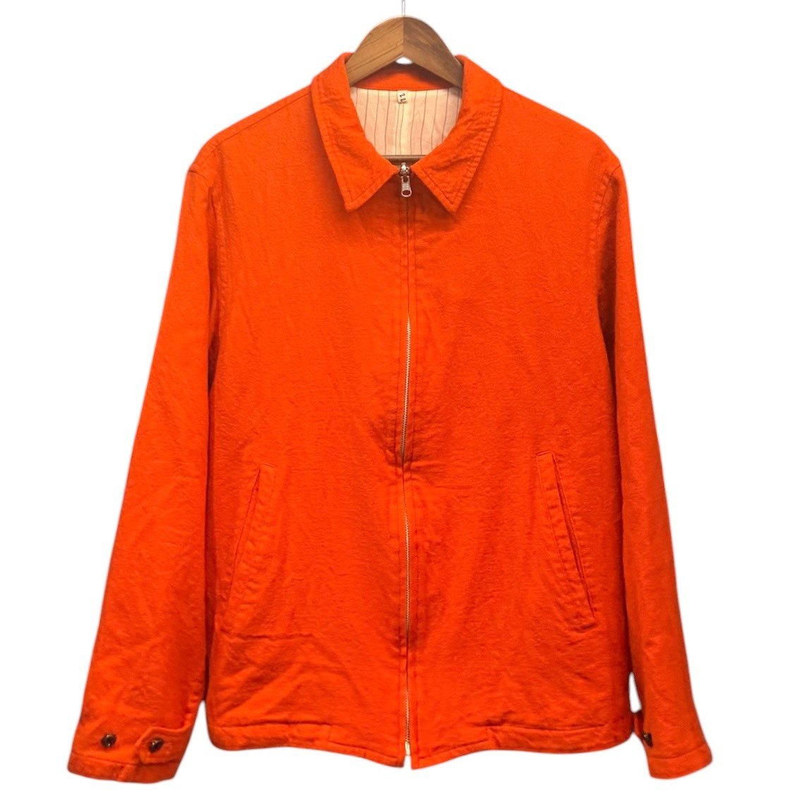 KHOKI コッキ 24AW Washed wool zip up jacket リバーシブルウールジャケット 24fw-jk-09 1 オレンジ色 15387