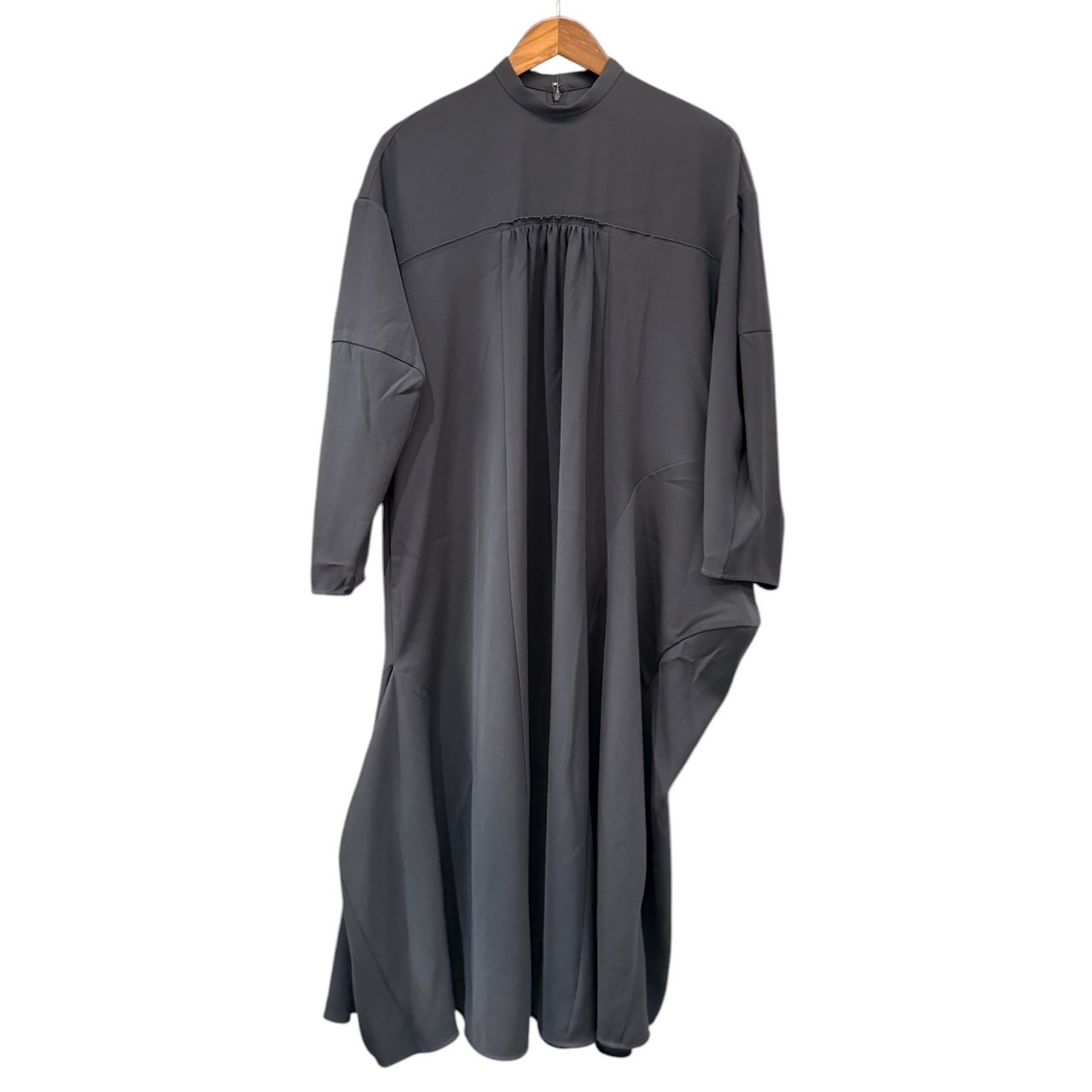 ENFOLD エンフォルド 24AW DRAPE DRESS ドレープドレスワンピース 300HA233-1490 36 薄墨色 15382