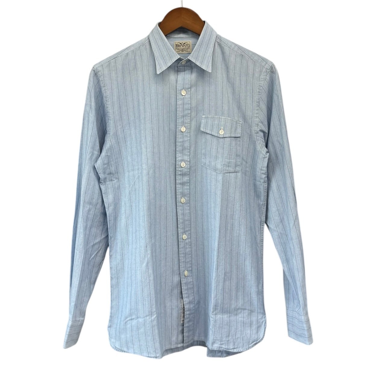 RRL ダブルアールエル ストライプドレスシャツ 青色 15392