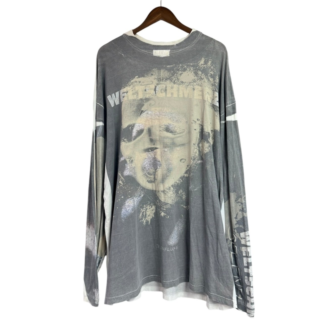VETEMENTS ヴェトモン Weltschmerz Rammstein Longsleeve T Shirt ラムシュタインカットソー UAH19TR328 S 薄墨色 15430