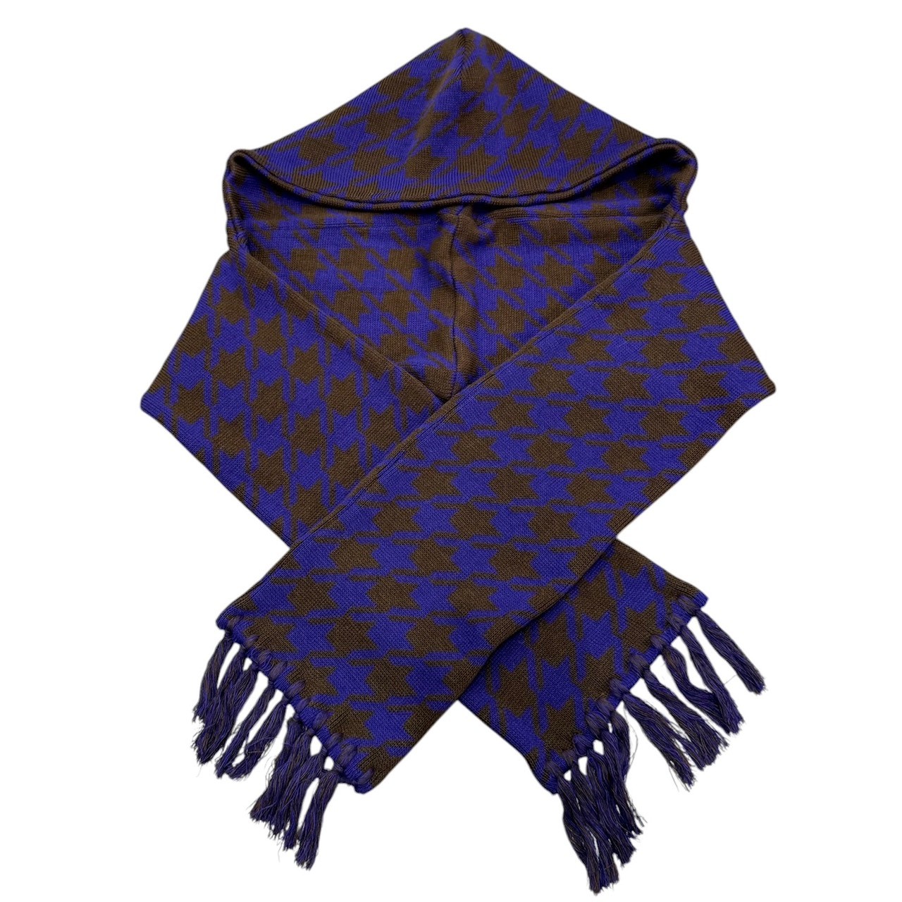 BOTT スパイダー 24AW HOUNDSTOOTH HOODED SCARF ハウンドトゥースフーデットスカーフ 消音装置 F パープル 15425