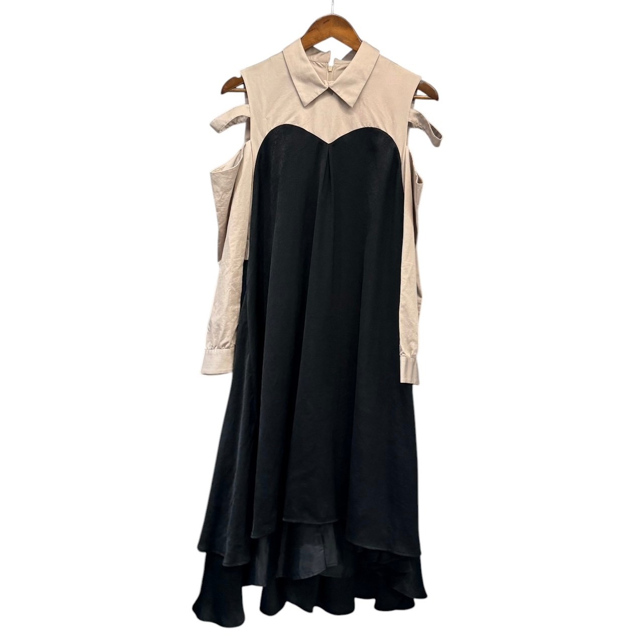 ha za ma ハザマ 20SS プルオーバーと御召しものの二重装 衣裳 S 黒いこと 15449