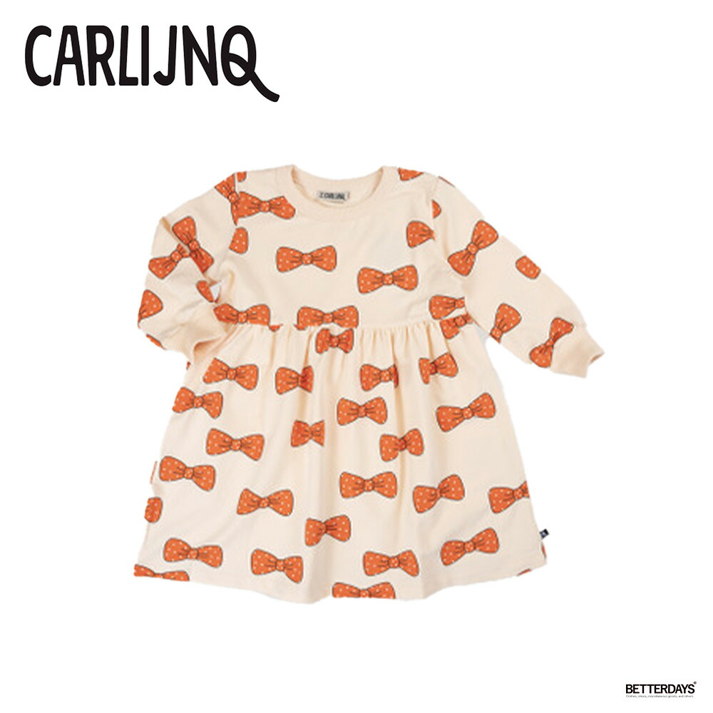 【2400円OFFクーポン配布中4月お買い物マラソン】ワンピース ベビー キッズ CarlijnQ Bow dress 総柄 リボン 長袖 カーラインク【国内正規品】 BOW091