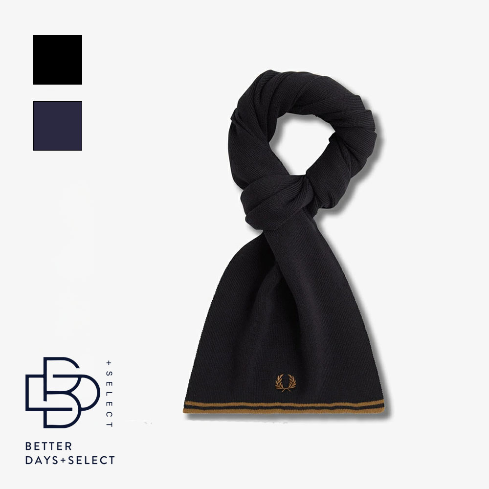 【3000円OFFクーポン配布中7月お買い物マラソン】マフラー ユニセックス フレッドペリー ウール C9152 TWIN TIPPED MERINO WOOL SCARF【国内正規品】 FRED PERRY|BETTER DAYS+SELECT
