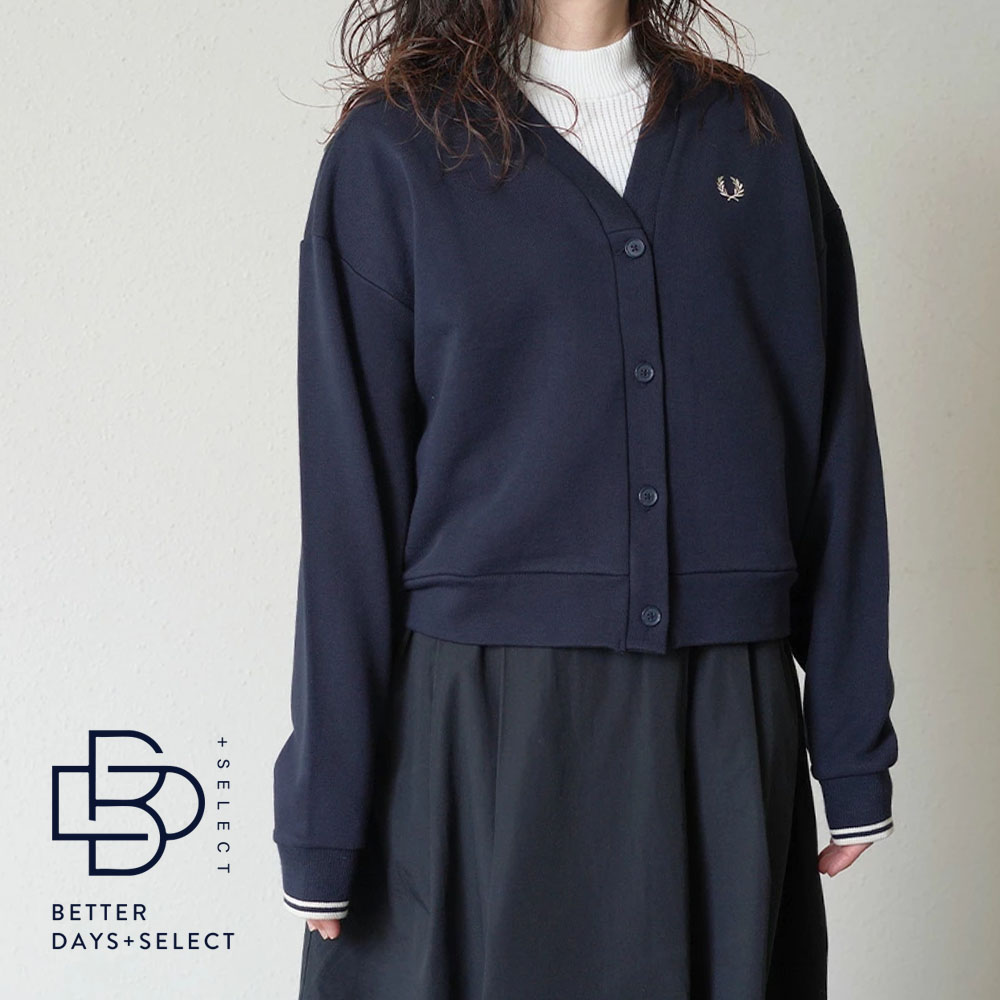 【2400円OFFクーポン配布中4月お買い物マラソン】カーディガン スウェット レディース フレッドペリー Vネック G9166 Tipped Sweatshirt Cardigan 【国内正規品】 FRED PERRY