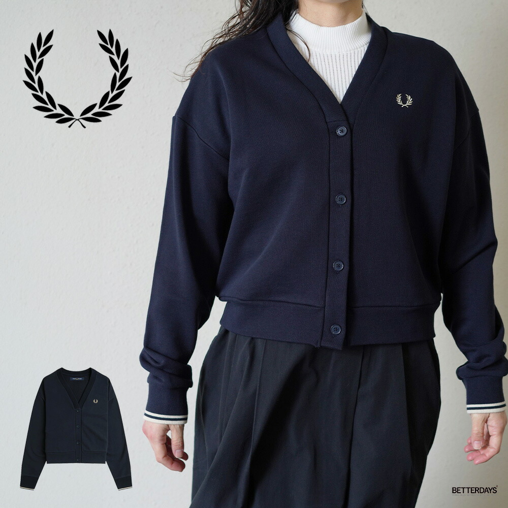 フレッドペリー カーディガン レディース SK3014 エイミー・ワインハウス Vネック 長袖 綿100％ 服 アパレル FRED PERRY フレッドペリー カーディガン レディース SK3014