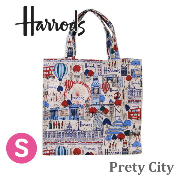 本州送料無料/HARRODS ハロッズ 正規品 裏地付 Mサイズトートバッグ PVC ショッピングバッグ A4ファイル Mosaic  Shopper Bag ベティキッズ