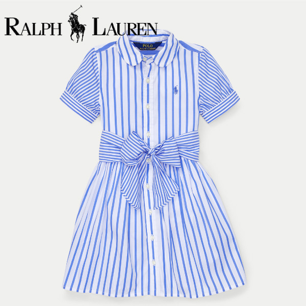 楽天市場 Ralph Lauren ポロ ラルフローレン ワンピース 水色 半袖 キッズ 子供 女の子 子供服 ストライプ 刺繍 襟付き 90 95 100 110 115 1 正規品 ベティキッズで出産祝い 結婚祝い