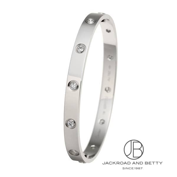 楽天市場】カルティエ ブレスレット バングル K18WG ダイヤ204P(1.99ct