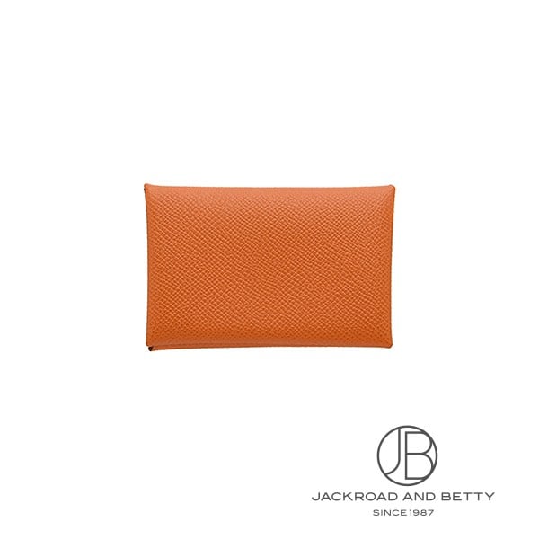 エルメス HERMES カルヴィ カードケース ヴェルソ オレンジ ライム 新品 バッグ/財布/小物