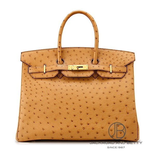 エルメス HERMES バーキン35 オーストリッチ チェスナッツ ブラウン 中古 バッグ/財布/小物