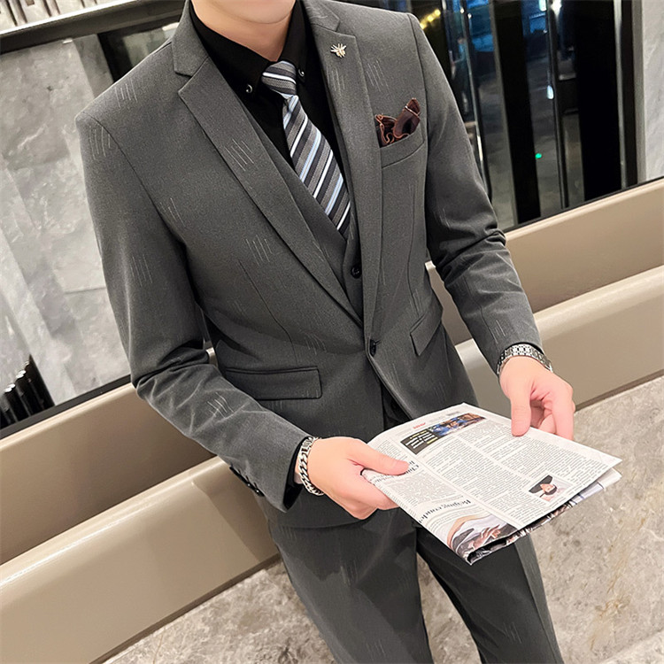 メンズ 背広 韓国風 3点書き割り 商行為背広 花むこ はいり込む式 か細い背広 御芽出度 オシャレ フォーマルスーツ 成人男性用 通い 成年者式 20代30代40代 御馳走 上衣+より良い+ズボン下 心地好い背広 馬鹿でかい大いさ