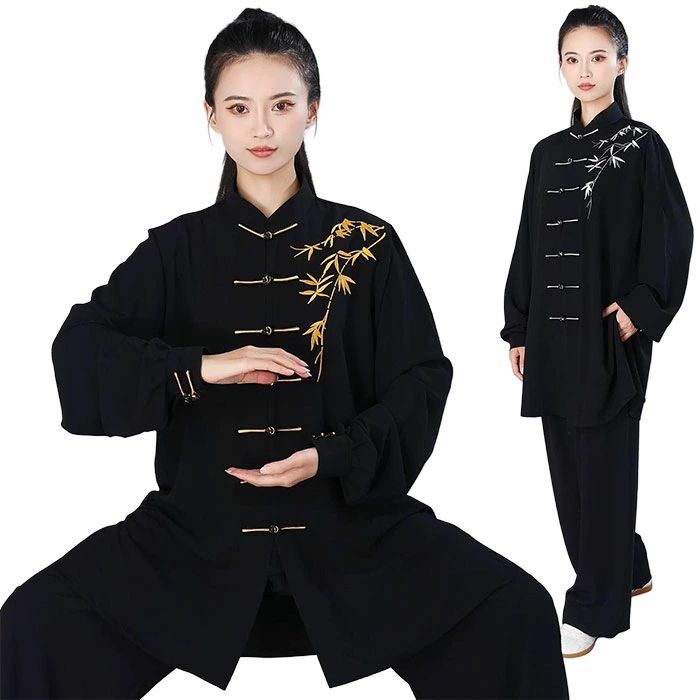 太極拳 ウェア 太極拳 服 長袖 上下セット 竹刺繍 武術表演服 練習着 カンフー服 演武用服 拳法 太極拳パンツ カンフ ートップス 2点セット 太極拳専用服 カンフー服 演舞服 拳法 武術 朝練 カンフー 気功 武術表演服 舞台ステージ衣装 春 夏 秋 XS S M L XL XXL 男女兼用 5,435円