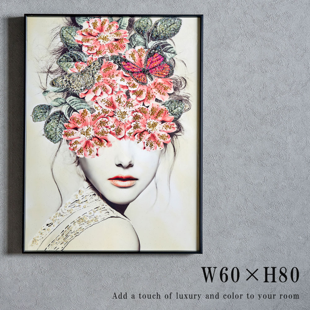 芸術貼り出し 枠組み付 芸術ダイアログボックス 60×80糎 貼り出し 絵 芸術 今めかしい 馬鹿でかい A1大いさ 今めかしい 御膳上等 石英絵 芸術枠組み リビング 入り口・入口 差し上げ物 室内装飾 雑貨 黒いこと枠組み お上さん 花