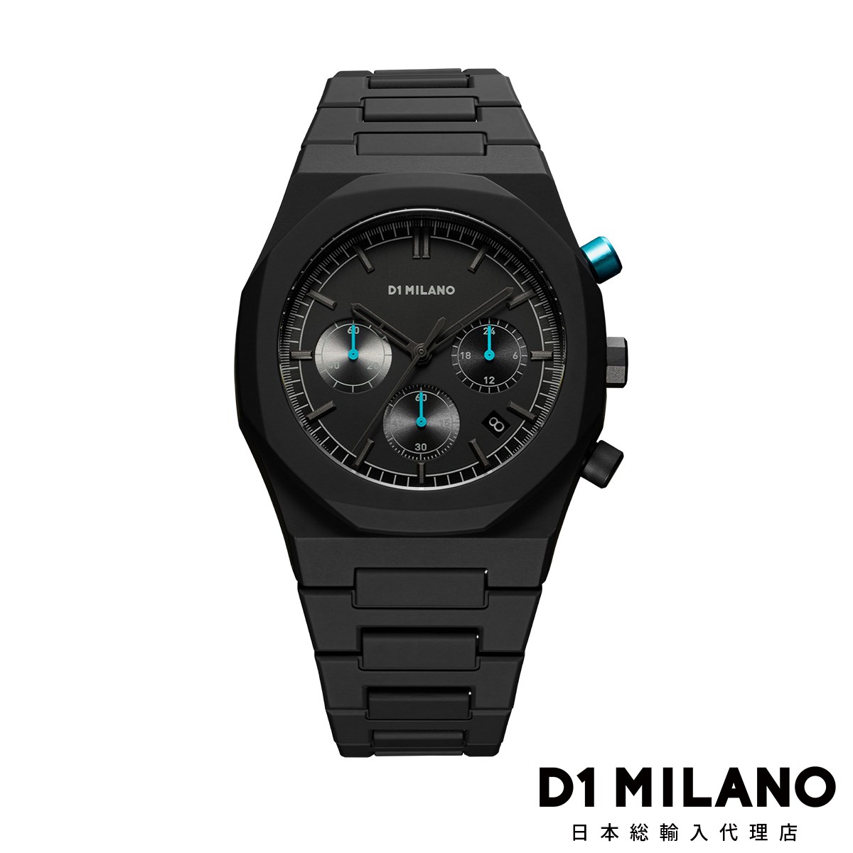 ディーワンミラノ ポリクロノ - チャコールブラック メンズ ウォッチ D1 MILANO