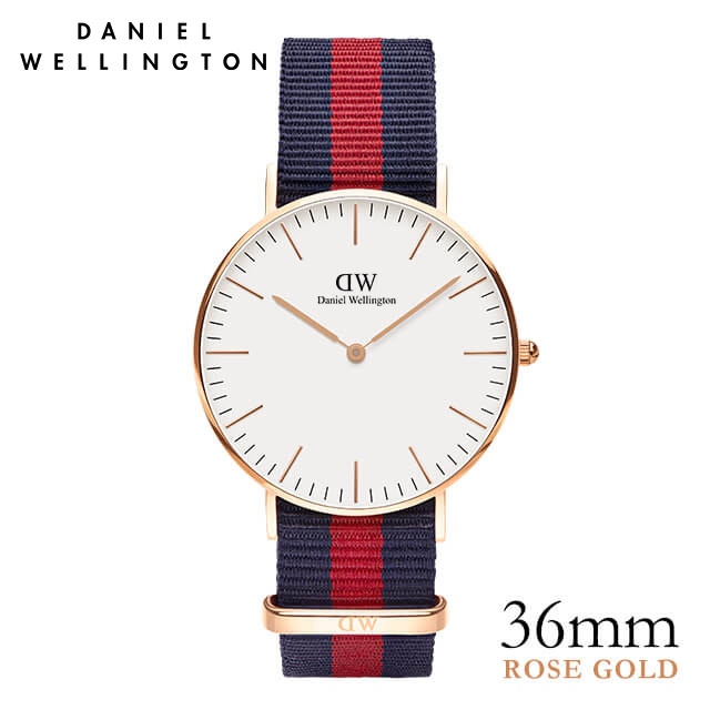 ダニエルウェリントン メンズ レディース 36mm Daniel Wellington オックスフォード ローズ メンズ レディース 腕時計