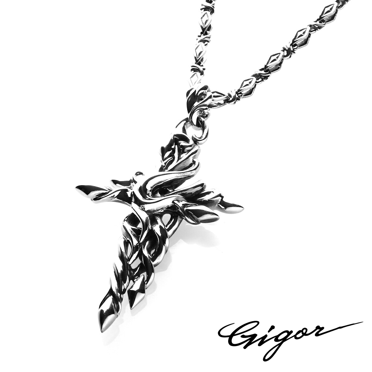 ジゴロウ クレストパスペンダント w/フリストデザインチェーン メンズ レディース シルバー アクセサリー ジュエリー GIGOR|BeyondCool~ビヨンクール