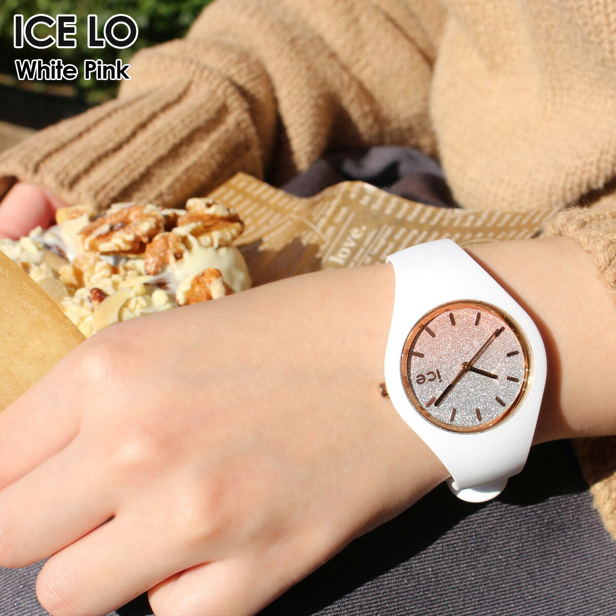アイスウォッチ ICE lo - ホワイトピンク レディース ウォッチ ICE-WATCH