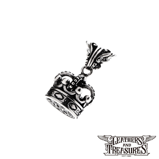 【ポイント5倍！マラソン限定】[公式] Leathers and Treasures ブランド ネックレス メンズ アクセサリー シルバー - インペリアルキングクラウンペンダント w/ガーネット レザトレ レザーズアンドトレジャーズ
