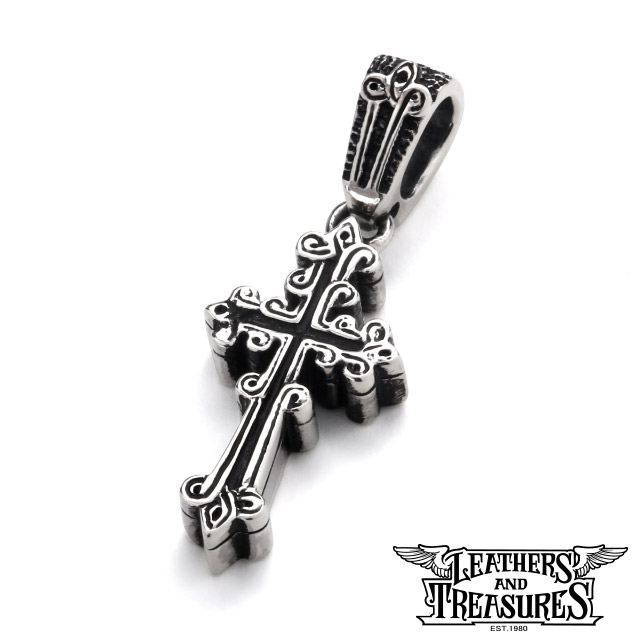 【ポイント5倍！マラソン限定】[公式] Leathers and Treasures ペンダント ブランド ネックレス メンズ 十字架 クロス シルバー アクセサリー - ナローケルティック レザトレ レザーズアンドトレジャーズ