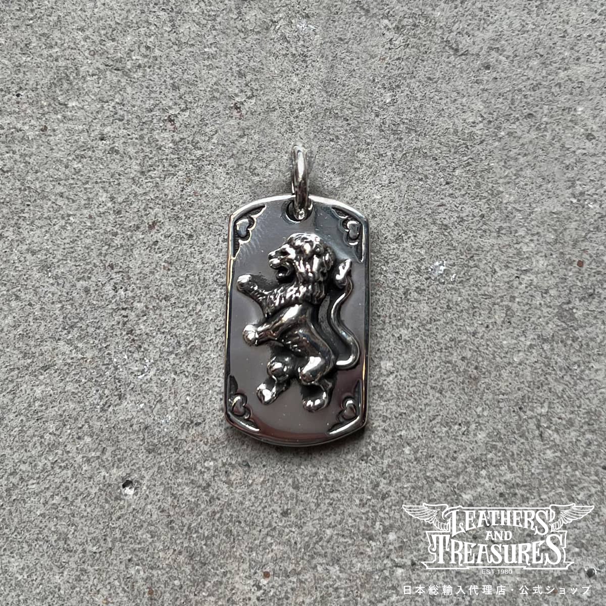 【ポイント5倍！マラソン限定】[公式] Leathers and Treasures ブランド ネックレス メンズ アクセサリー シルバー - IDタグペンダント スモール w/ライオン レザトレ レザーズアンドトレジャーズ｜BeyondCool～ビヨンクール