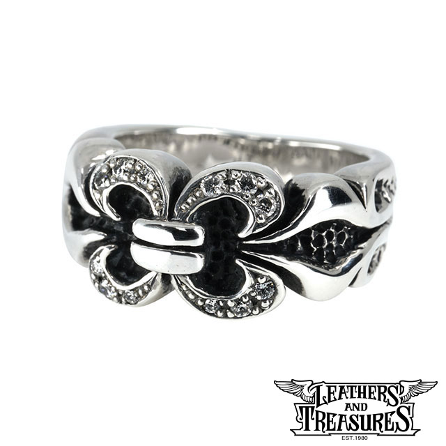 [公式] Leathers and Treasures 指輪 リング メンズ ブランド シルバー シェブロンリング w/ダイヤモンドパヴェ レザーズアンドトレジャーズ レザトレ