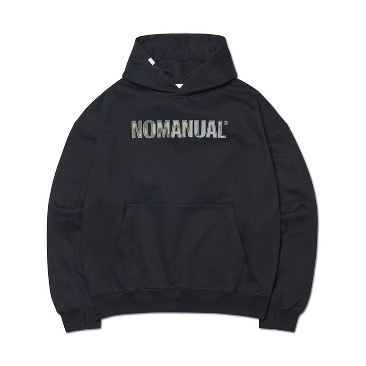 ノーマニュアル スタンプド ロゴ フーディー - ブラック メンズ レディース アクセサリー ジュエリー NOMANUAL|BeyondCool~ビヨンクール