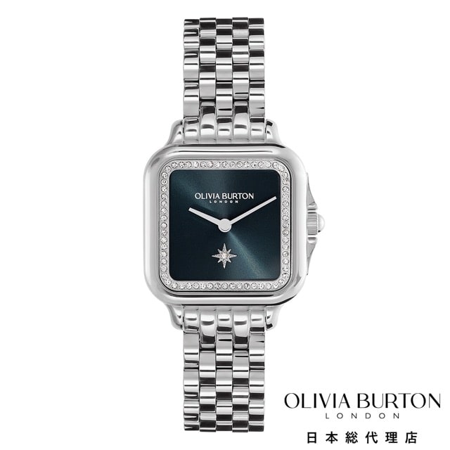 オリビア・バートン クラシック - 28mm グロブナー ブルー & シルバー ブレスレット ウォッチ レディース ウォッチ OLIVIA BURTON 18,480円
