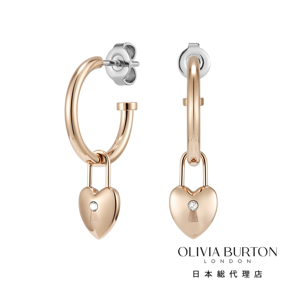 オリビア・バートン クラシック - ロックハート ローズゴールド フープ ピアス レディース アクセサリー ジュエリー OLIVIA BURTON