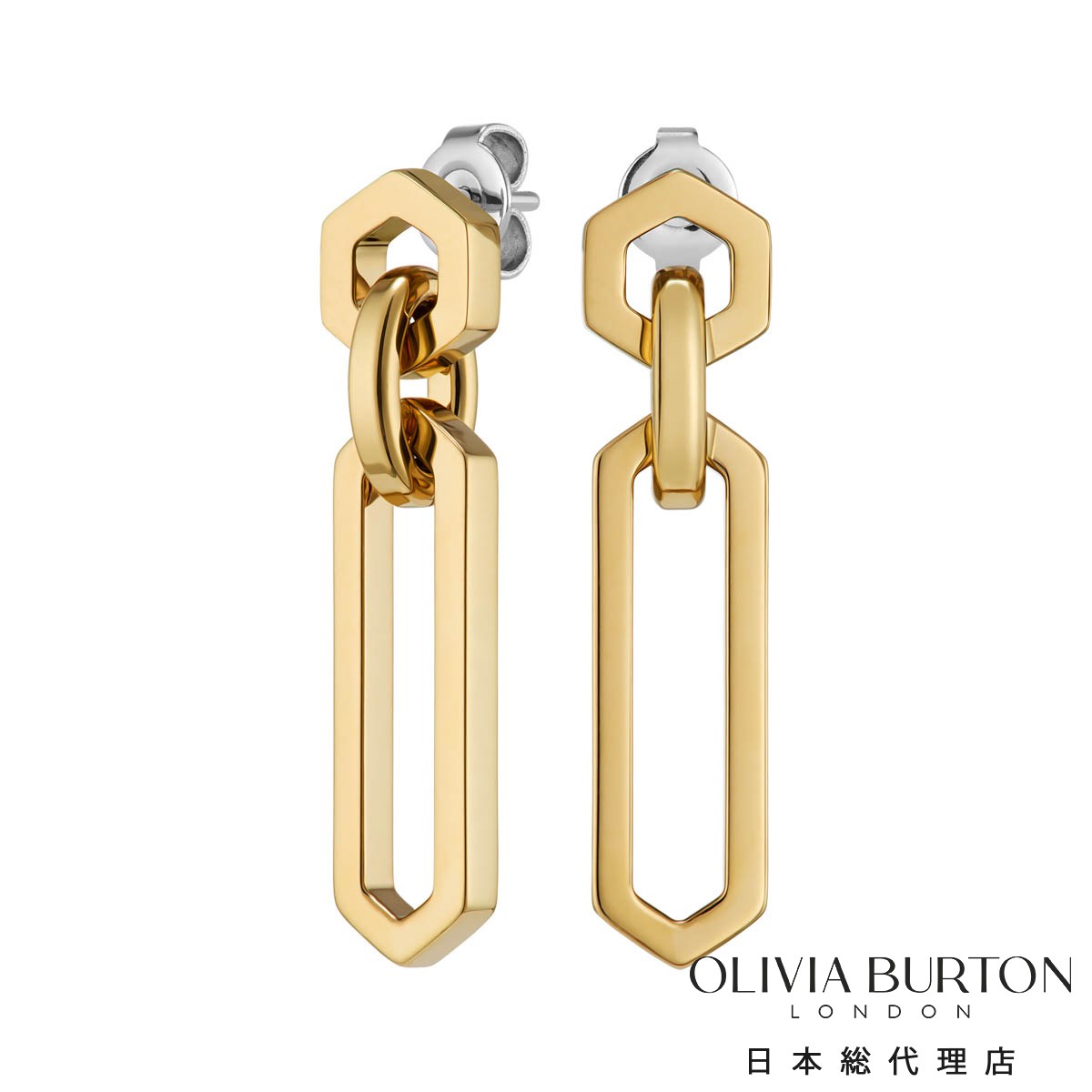 【ポイント5倍!マラソン限定】オリビア・バートン トレンド ヘックス リンク ゴールド ドロップ ピアス レディース アクセサリー ジュエリー OLIVIA BURTON|BeyondCool~ビヨンクール