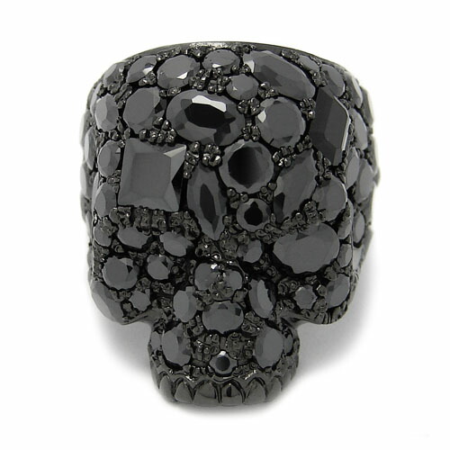 天鹅绒休息室星尘骷髅戒指黑色-# 25