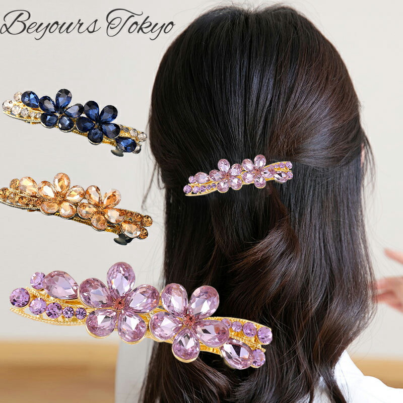 楽天市場】バレッタ 大きめ ヘアアクセサリー レディース 髪飾り 花