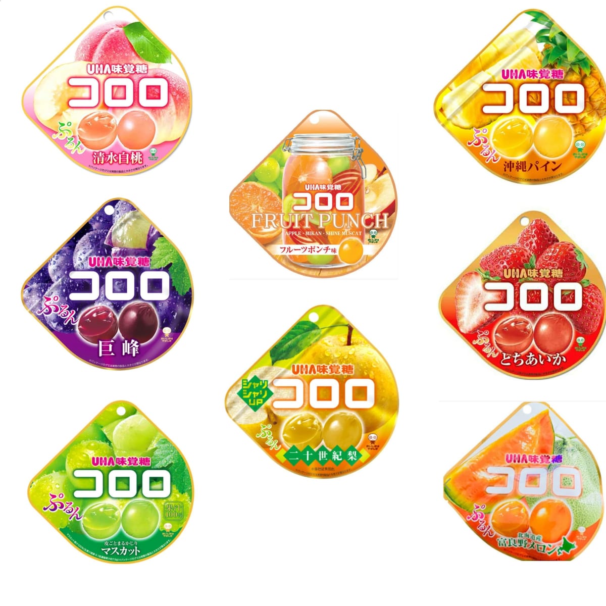 【楽天市場】コロロ グミ 8種 詰め合わせセット 食べ比べ 巨峰 シャインマスカット 清水白桃 有田みかん あまおう苺 沖 縄マンゴー 佐藤錦 ...