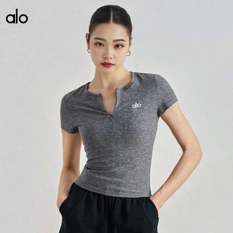 Alo Yogaヨガウェア レディース 半袖 夏用 スリム効果 ランニング ピラティス フィットネストップス｜BFS　店