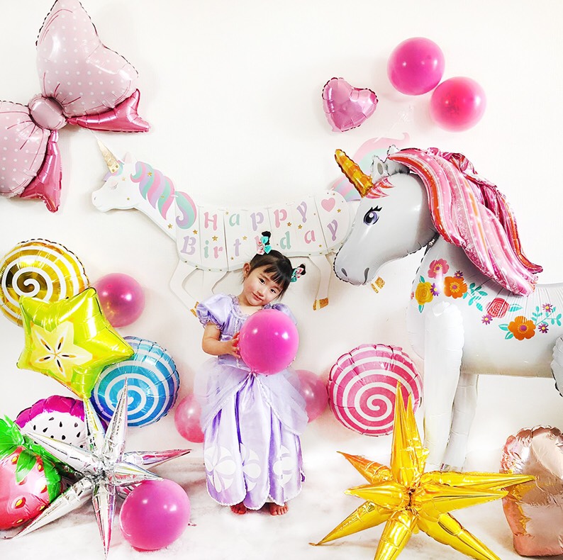楽天市場 送料無料 ユニコーンの誕生日バルーンセット 数字バルーン付き ユニコーン 立体 等身大バルーン 風船 デコレーション イベント 女の子 誕生 日パーティー用品 記念日 キッズ ベビー 飾り付け サプライズ バースデー プレゼント Devia Collection